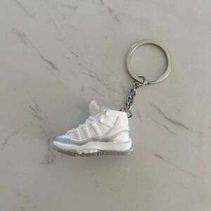 Air Jordan 11 Retro Sneaker Keychain – White/Silver, New